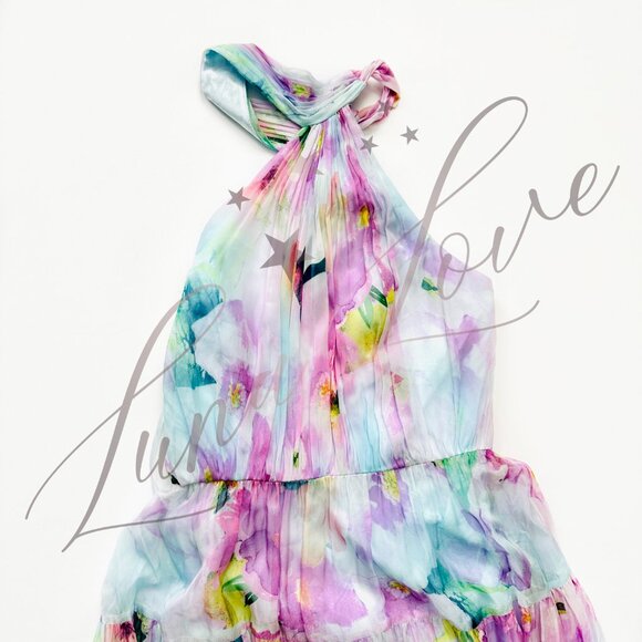 MAC DUGGAL x Anthropologie Asymmetrical Halter-Neck Tiered Gown (size 2) NWT - Picture 4 of 12